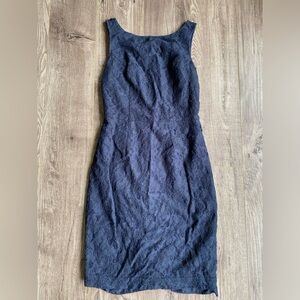 Banana Republic navy blue floral crochet lace mini dress